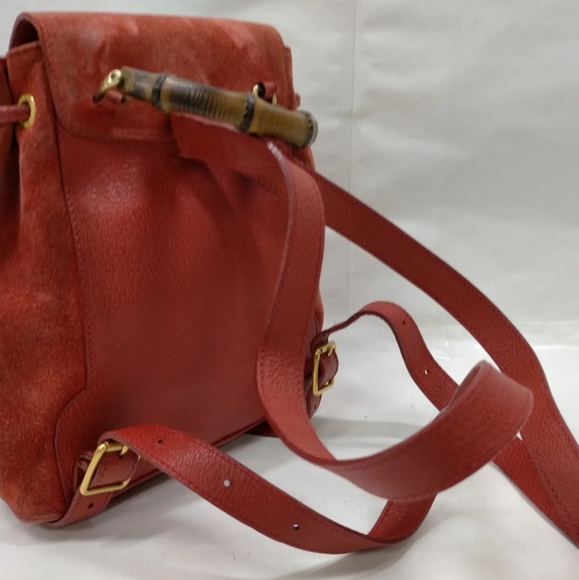 Gucci BackPack Bag  Red Suede Leather - Picture 5 of 8